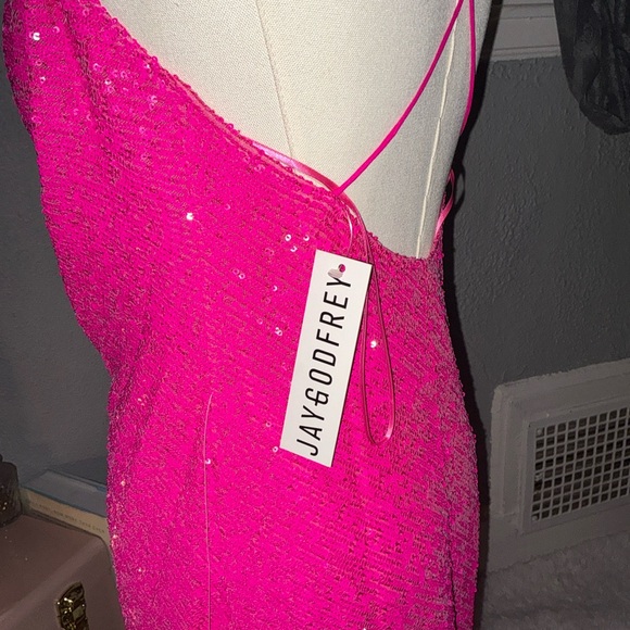 JAYGODFREY Hot Pink Sequin Mini Dress - Picture 3 of 8